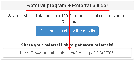 Реферальная программа от Land of Bitcoin