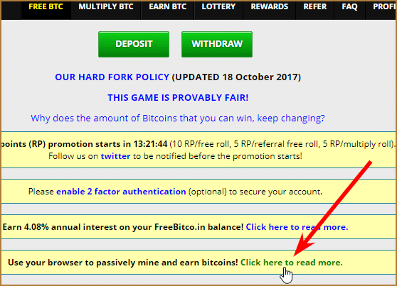 Заработок биткоинов на FreeBitco.in