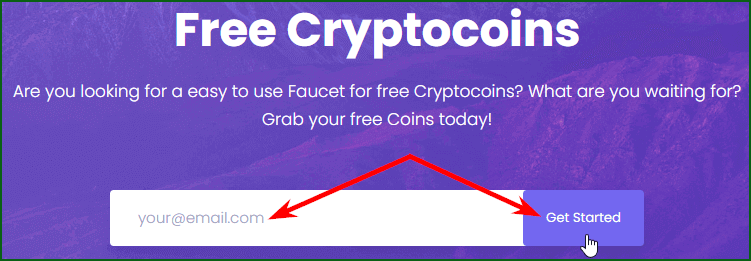 регистрация на мультивалютном кране Faucet Crypto шаг 1