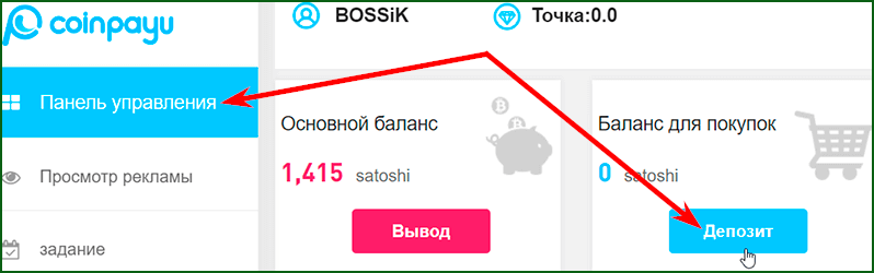 пополнение баланса для покупок на CoinPayU