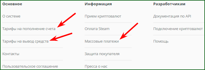 комиссии кошелька Фри Касса на ввод и вывод средств