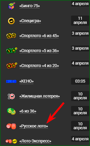 расписание проведения лотерей на сайте Столото
