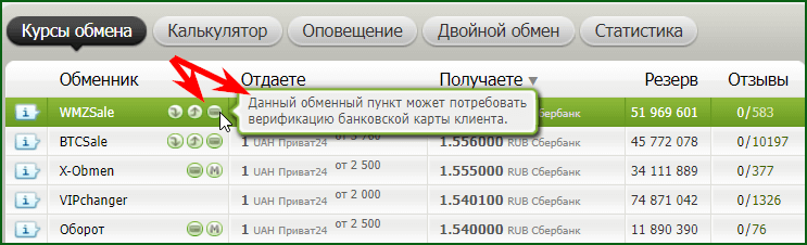 обменники с верификацией банковской карты клиента на BestChange