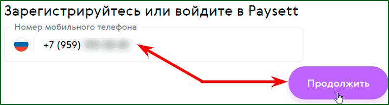 регистрация аккаунта в Paysett шаг 1